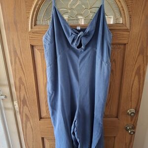 Old Navy Chambray Blue Romper with Front Tie
